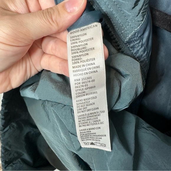 Good American Essentials Shine Track Jacket in Teal Blue - Picture 4 of 5